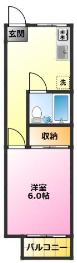 サンコーポ(1K/1階)の間取り写真