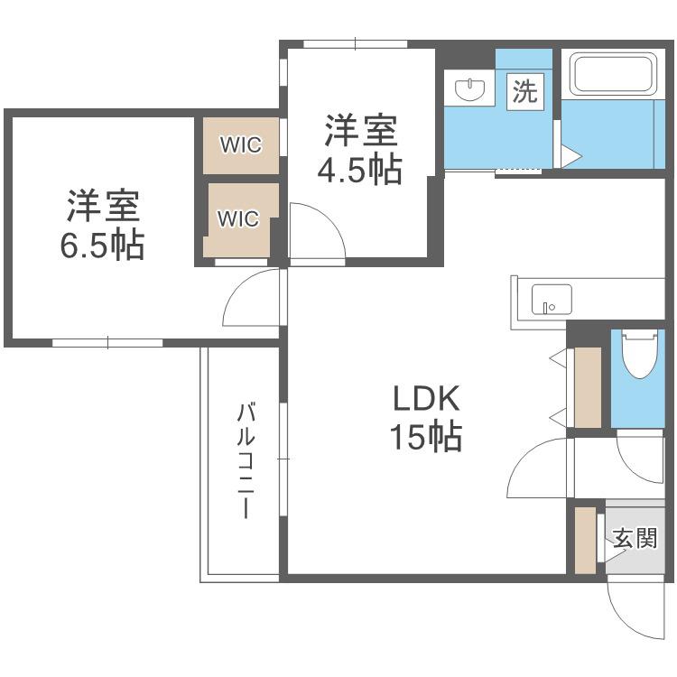 AKATSUKI(2LDK/4階)の間取り写真