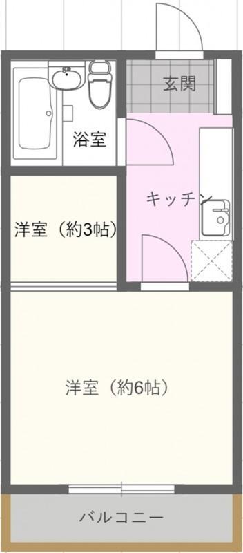 大津コーポ(2K/2階)の間取り写真