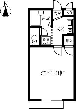 CORPO WISTERIA(1K/2階)の間取り写真