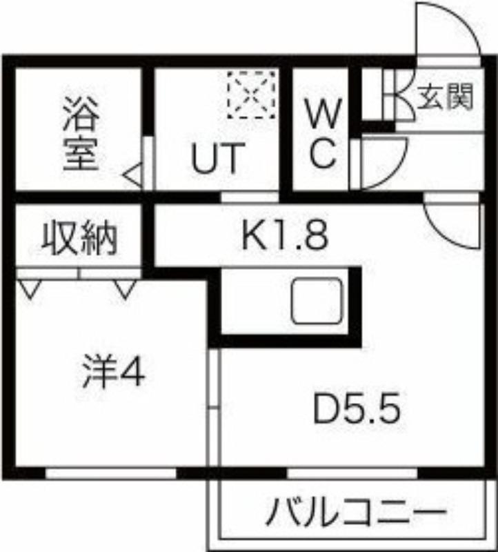 ORQUIDEA東区役所(1DK/2階)の間取り写真