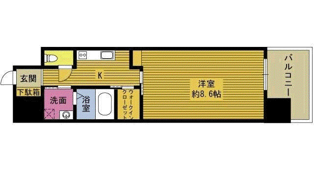 HOUZZ(1K/12階)の間取り写真