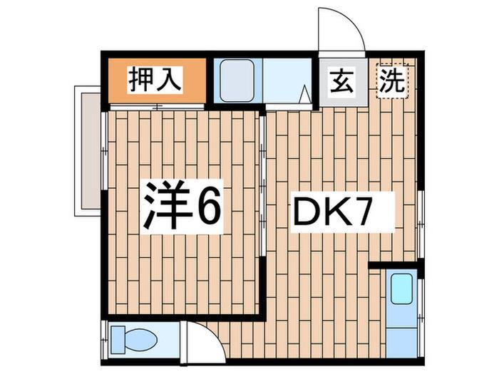 葉山荘(1DK/1階)の間取り写真