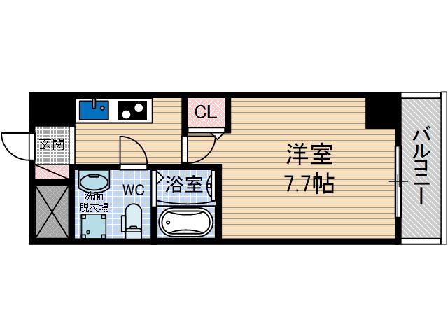 セレニテ千里丘(1K/4階)の間取り写真