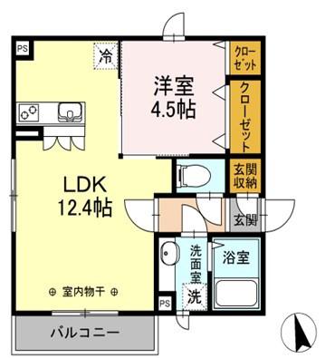 PROCEED TAKI(1LDK/2階)の間取り写真