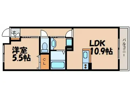 プランソレイユ府中石井城(1LDK/3階)の間取り写真