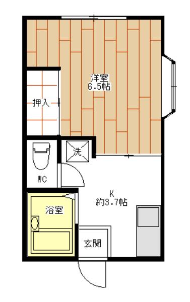 グリーンハイツ(1K/2階)の間取り写真
