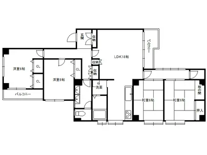 グレース箕面(4LDK/3階)の間取り写真