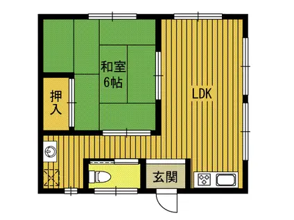喜堂アパートI(2K/2階)の間取り写真