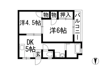 豊田ビル(2DK/3階)の間取り写真