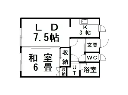 塚田ハイツ(1LDK/1階)の間取り写真