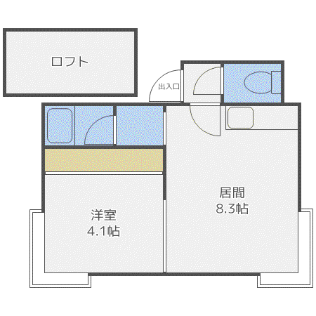 ソニア緑(1DK/2階)の間取り写真