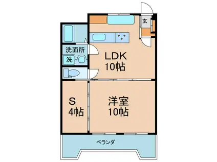 パルムハウス高松(1SLDK/6階)の間取り写真