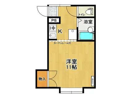 郡山第2パンション(ワンルーム/2階)の間取り写真