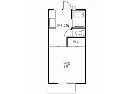 ハイツブルーメ(1DK/2階)の間取り写真