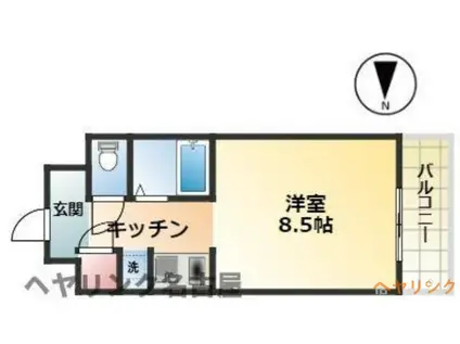 グランドハイネス御成(1K/5階)の間取り写真