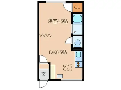 オリス留萌(ワンルーム/1階)の間取り写真