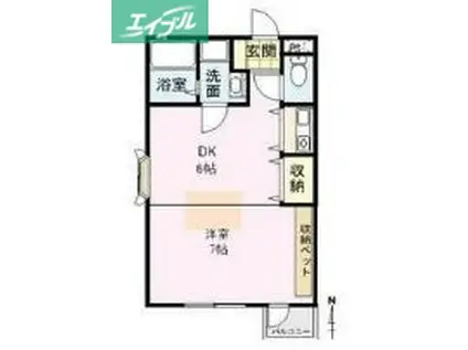 番丁三楽亭(1DK/1階)の間取り写真