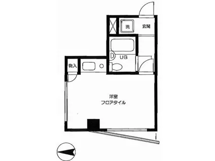 菅田ビル(ワンルーム/2階)の間取り写真