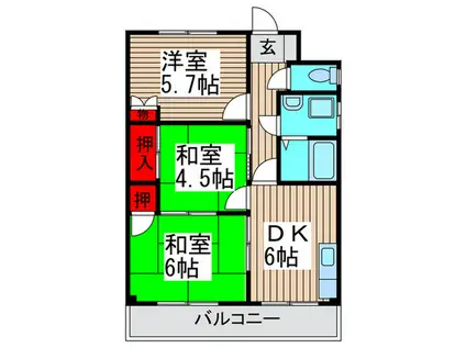 栗原マンション(3DK/3階)の間取り写真