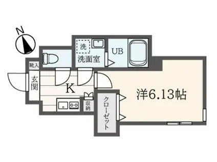 ハステラス江古田II(1K/1階)の間取り写真