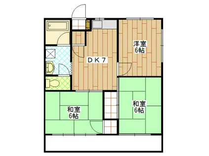 ファミール神田(3DK/1階)の間取り写真