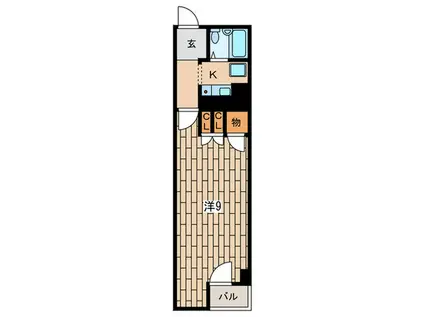 湘南パークサイドマンション(1K/4階)の間取り写真