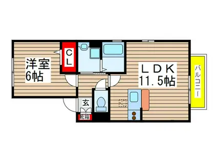 フレシール弐番館(1LDK/1階)の間取り写真