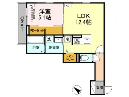 D-ROOM泉崎II(1LDK/2階)の間取り写真