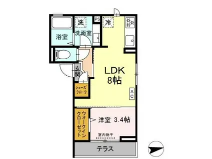 CHAMBRE OSAKAYA(1LDK/1階)の間取り写真