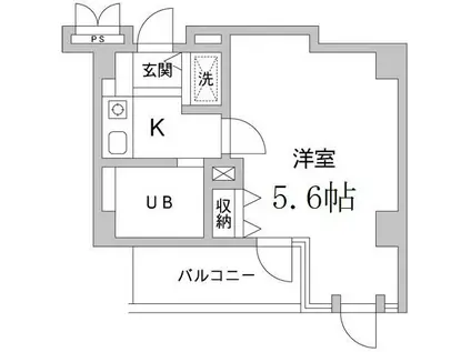 コパーズアプト鶴ヶ峰(1K/2階)の間取り写真