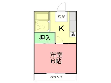 アジュール渋沢(1K/2階)の間取り写真