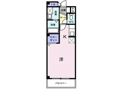 アビタシオン・シエル(ワンルーム/2階)の間取り写真