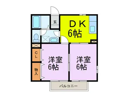 エトワールイズミ(2DK/2階)の間取り写真