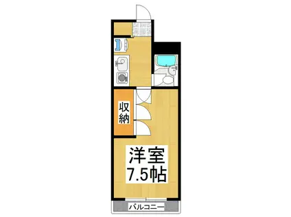 ドエール筑摩(1K/2階)の間取り写真