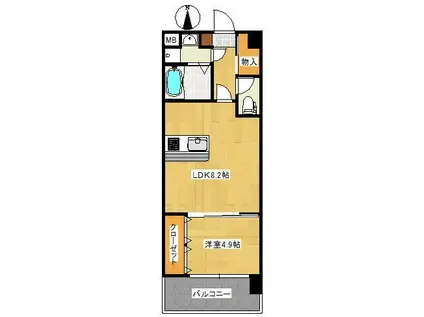 ビクトワール歯大前(1LDK/10階)の間取り写真