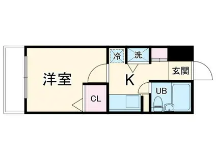 サンウィング南行徳(1K/2階)の間取り写真