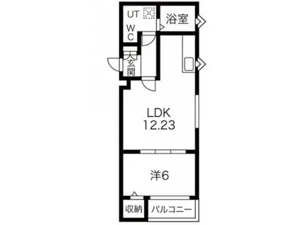 SAISON CREA-STYLE TATSUMI(1LDK/1階)の間取り写真