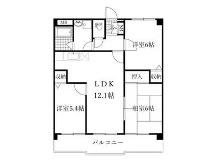 グランシャリオ(3LDK/1階)の間取り写真