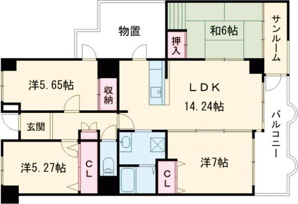 シャトゥ・ブランシェ(4LDK/10階)の間取り写真
