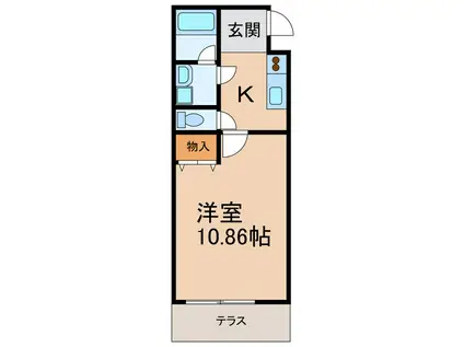 フジパレス小松原(1K/1階)の間取り写真