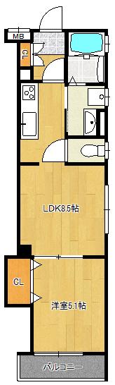 ラモーナ北条1(1LDK/3階)の間取り写真
