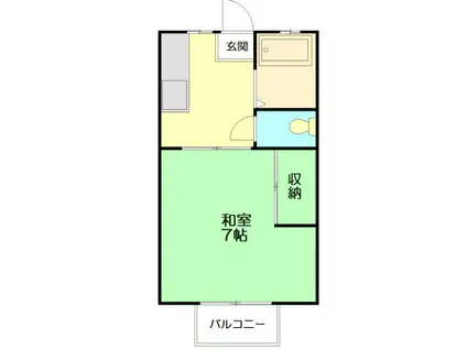 キシノハイツ(1K/2階)の間取り写真