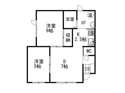 ボヌール幸(2DK/2階)の間取り写真