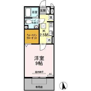 ボナール11(1K/1階)の間取り写真