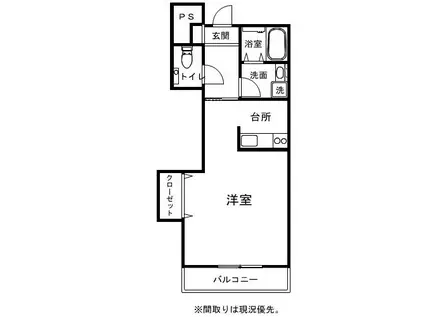 ガーデンアール(1K/2階)の間取り写真