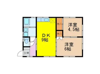 KAKA-6(2DK/1階)の間取り写真