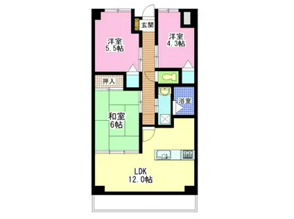 フィオーレ(3LDK/7階)の間取り写真