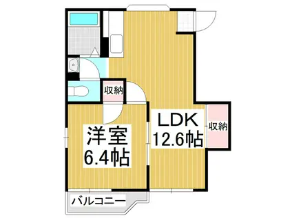 フォーブルやまとB(1LDK/1階)の間取り写真