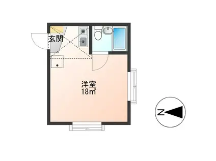 ミルキーハイム(ワンルーム/1階)の間取り写真